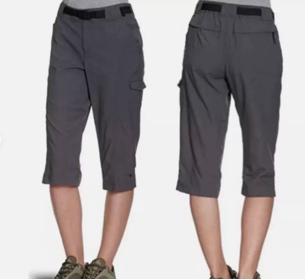 Columbia Grey Omni-Shade Packable Hiking Camping Capri Size 6